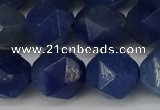 CNG6036 15.5 inches 12mm faceted nuggets blue aventurine beads