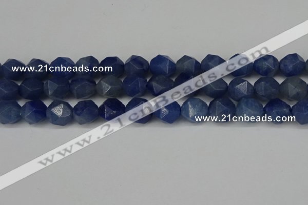 CNG6036 15.5 inches 12mm faceted nuggets blue aventurine beads