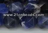 CNG6037 15.5 inches 12mm faceted nuggets sodalite gemstone beads