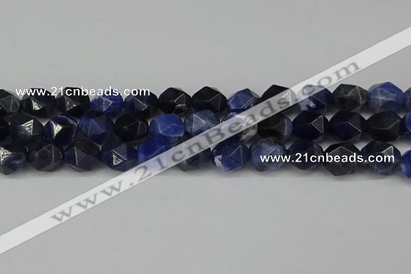 CNG6037 15.5 inches 12mm faceted nuggets sodalite gemstone beads