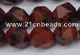 CNG6041 15.5 inches 12mm faceted nuggets mahogany obsidian beads