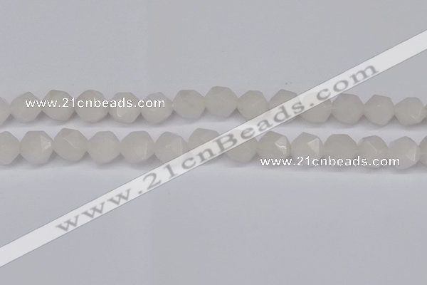 CNG6043 15.5 inches 12mm faceted nuggets white jade beads