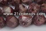 CNG6051 15.5 inches 12mm faceted nuggets red artistic jasper beads