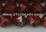 CNG6052 15.5 inches 12mm faceted nuggets brecciated jasper beads