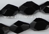 CNG606 12*20mm – 14*24mm faceted nuggets black agate beads