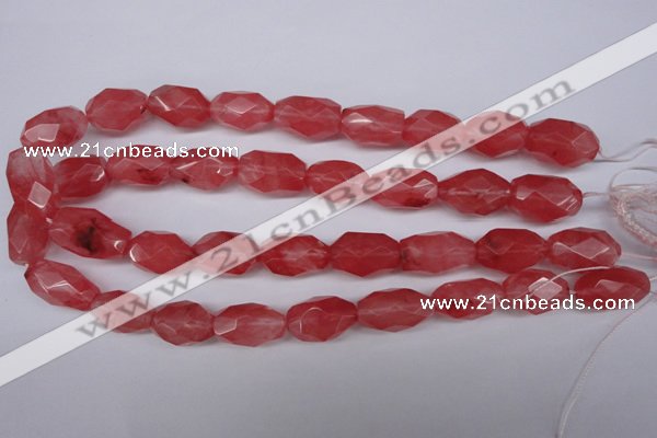 CNG608 12*20mm – 14*24mm faceted nuggets cherry quartz beads