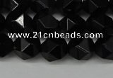 CNG6089 15.5 inches 8mm faceted nuggets black agate beads