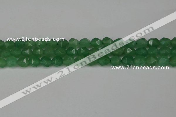 CNG6101 15.5 inches 8mm faceted nuggets green aventurine beads