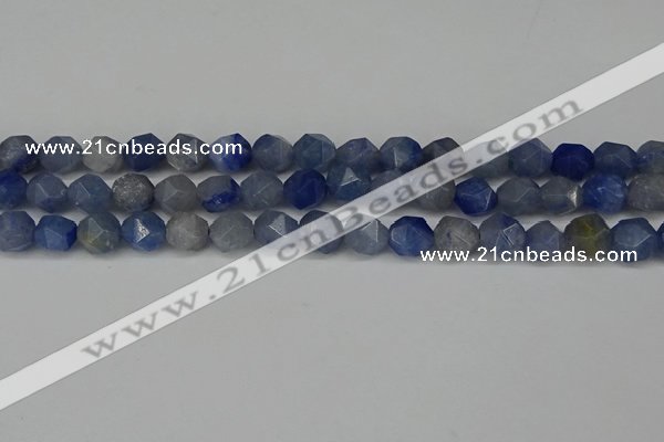 CNG6102 15.5 inches 8mm faceted nuggets blue aventurine beads