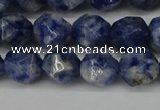 CNG6103 15.5 inches 8mm faceted nuggets blue spot stone beads