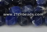 CNG6104 15.5 inches 8mm faceted nuggets sodalite gemstone beads