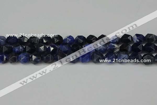 CNG6104 15.5 inches 8mm faceted nuggets sodalite gemstone beads