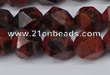 CNG6107 15.5 inches 8mm faceted nuggets mahogany obsidian beads