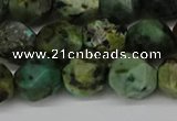 CNG6110 15.5 inches 8mm faceted nuggets African turquoise beads