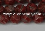 CNG6123 15.5 inches 8mm faceted nuggets brecciated jasper beads