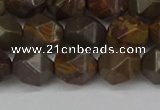 CNG6124 15.5 inches 8mm faceted nuggets coffee jasper beads