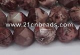 CNG6125 15.5 inches 8mm faceted nuggets red artistic jasper beads