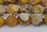 CNG6126 15.5 inches 8mm faceted nuggets picture jasper beads