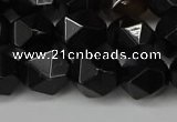 CNG6160 15.5 inches 10mm faceted nuggets black agate beads