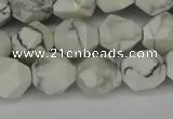 CNG6173 15.5 inches 10mm faceted nuggets white howlite beads