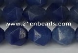 CNG6177 15.5 inches 10mm faceted nuggets blue aventurine beads