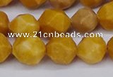 CNG6191 15.5 inches 10mm faceted nuggets yellow jade beads