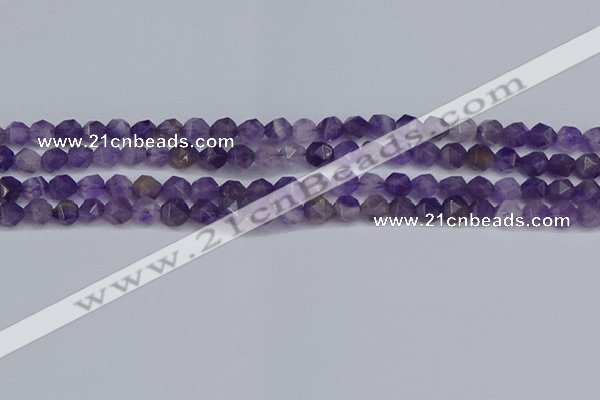 CNG6230 15.5 inches 6mm faceted nuggets amethyst beads