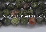 CNG6243 15.5 inches 6mm faceted nuggets green lace stone beads