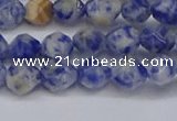 CNG6250 15.5 inches 6mm faceted nuggets blue spot stone beads