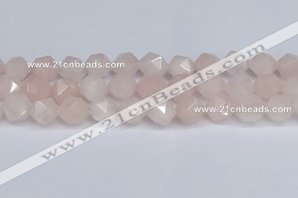 CNG6280 15.5 inches 14mm faceted nuggets rose quartz beads