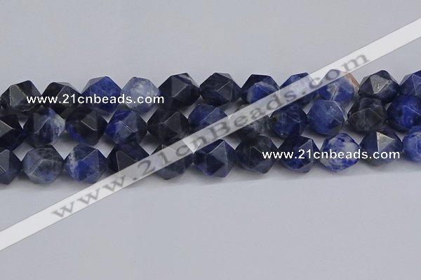 CNG6298 15.5 inches 14mm faceted nuggets sodalite beads