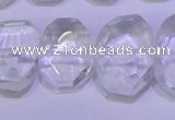 CNG6300 13*18mm - 15*20mm faceted freeform white crystal beads