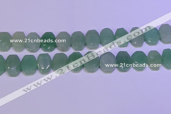CNG6310 13*18mm - 15*20mm faceted freeform green aventurine beads