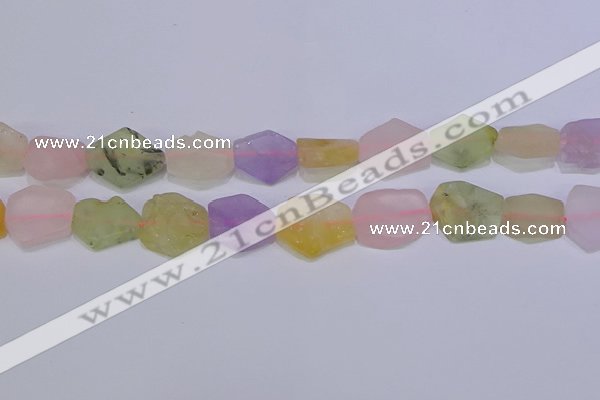 CNG6363 15.5 inches 14*18mm - 16*22mm freeform matte mixed quartz beads