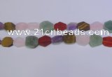 CNG6375 15.5 inches 14*18mm - 16*22mm freeform matte mixed gemstone beads