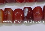 CNG6383 15.5 inches 6*14mm - 8*14mm nuggets red agate beads