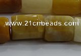 CNG6416 15.5 inches 15*20mm faceted nuggets yellow jade beads