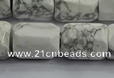 CNG6418 15.5 inches 15*20mm faceted nuggets white howlite beads