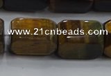 CNG6426 15.5 inches 15*20mm faceted nuggets blue tiger eye beads