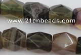 CNG650 15.5 inches 13*18mm faceted nuggets rainbow fluorite beads