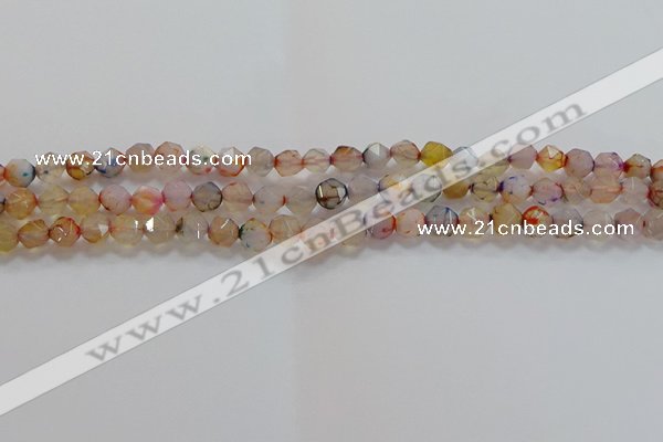 CNG6500 15.5 inches 6mm faceted nuggets agate beads wholesale