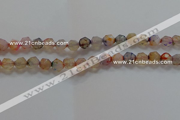 CNG6502 15.5 inches 10mm faceted nuggets agate beads wholesale