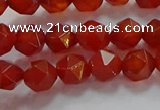 CNG6504 15.5 inches 6mm faceted nuggets red agate beads