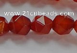 CNG6506 15.5 inches 10mm faceted nuggets red agate beads