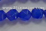 CNG6510 15.5 inches 10mm faceted nuggets blue agate beads