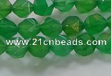 CNG6512 15.5 inches 6mm faceted nuggets green agate beads