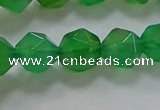 CNG6514 15.5 inches 10mm faceted nuggets green agate beads