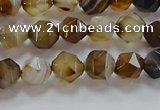 CNG6516 15.5 inches 6mm faceted nuggets line agate beads