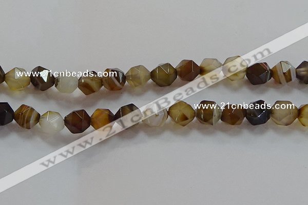 CNG6519 15.5 inches 12mm faceted nuggets line agate beads