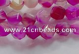 CNG6520 15.5 inches 6mm faceted nuggets line agate beads